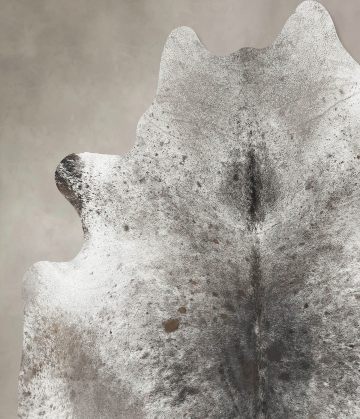 Salt and Pepper Black XX-Large Brazilian Cowhide Rug 7'3"H x 7'0"W #B14891 by Hudson Hides