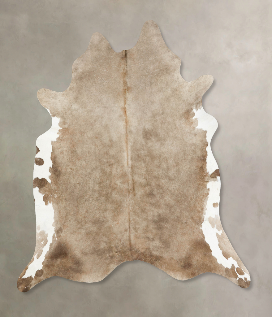 Taupe XX-Large Brazilian Cowhide Rug 8'1"H x 7'5"W #B14892 by Hudson Hides