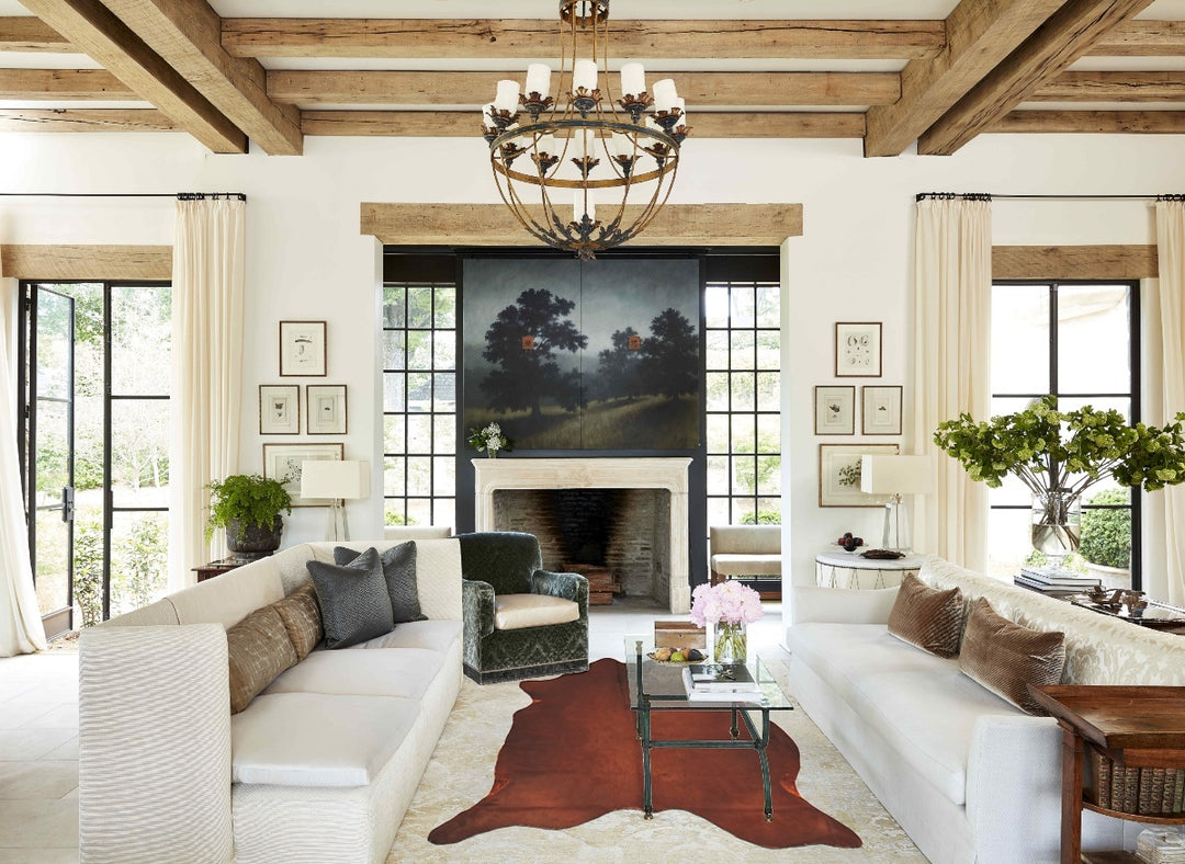 Solid Brown X-Large Brazilian Cowhide Rug 6'9"H x 6'1"W #B14903 by Hud