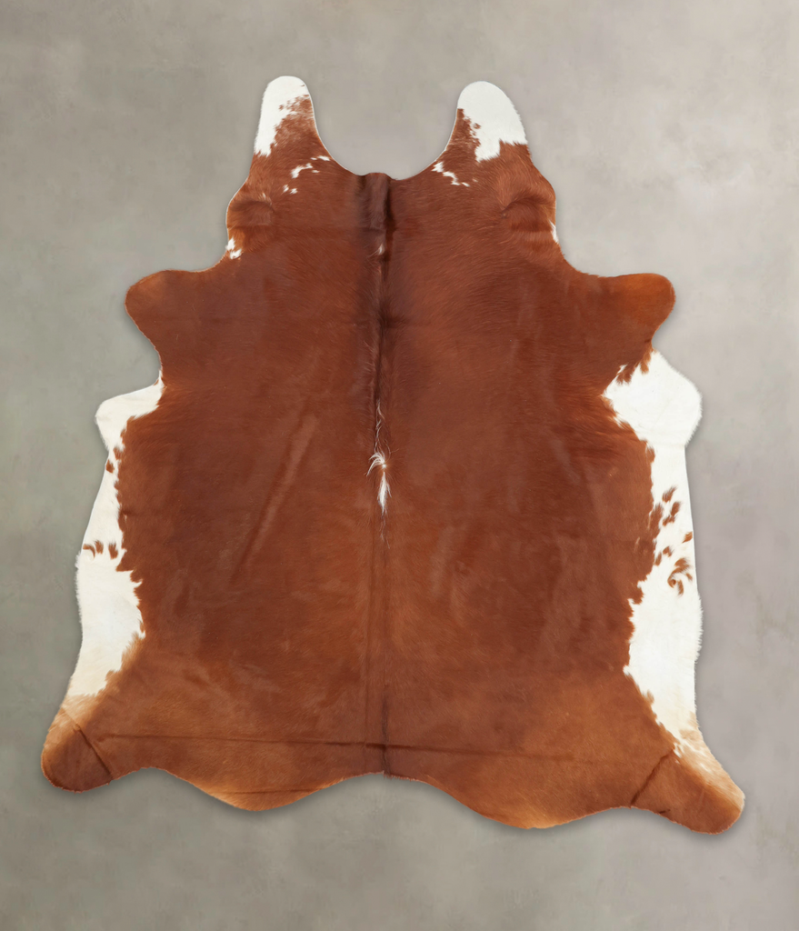 Brown and White Regular XX-Large Brazilian Cowhide Rug 7'6"H x 6'10"W #B1491 by Hudson Hides