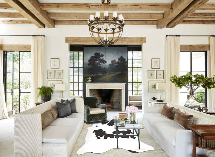 Black and White XX-Large Brazilian Cowhide Rug 8'0"H x 7'4"W #B14912 by Hudson Hides