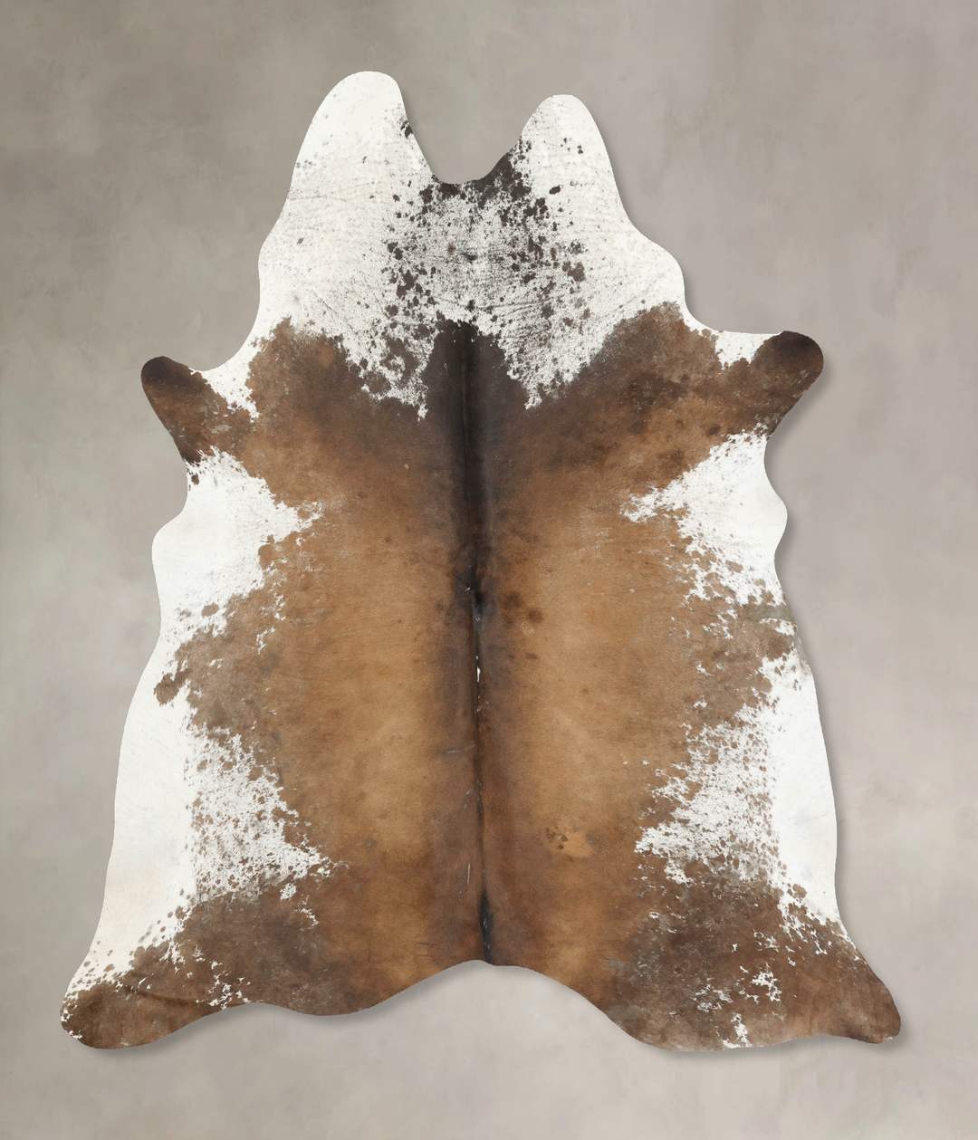 Chocolate and White XX-Large Brazilian Cowhide Rug 7'10"H x 6'9"W #B14