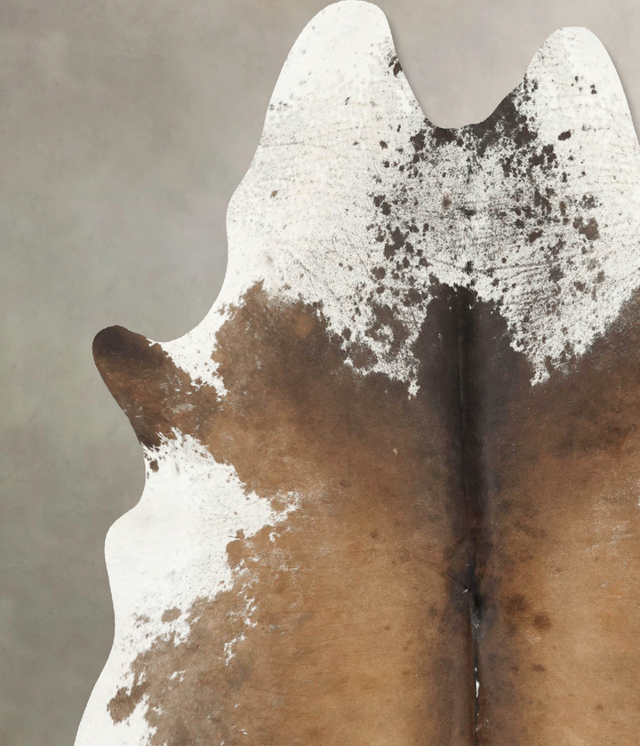 Chocolate and White XX-Large Brazilian Cowhide Rug 7'10"H x 6'9"W #B14914 by Hudson Hides