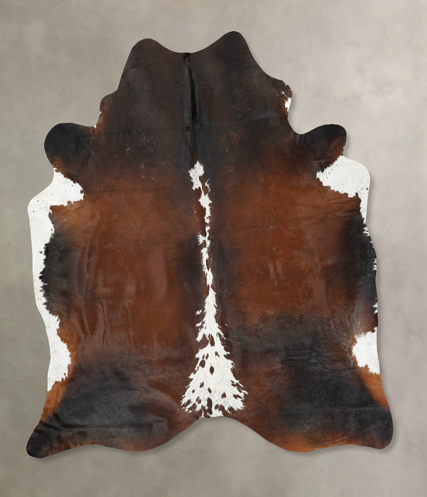 Chocolate and White XX-Large Brazilian Cowhide Rug 8'6"H x 7'5"W #B14915 by Hudson Hides