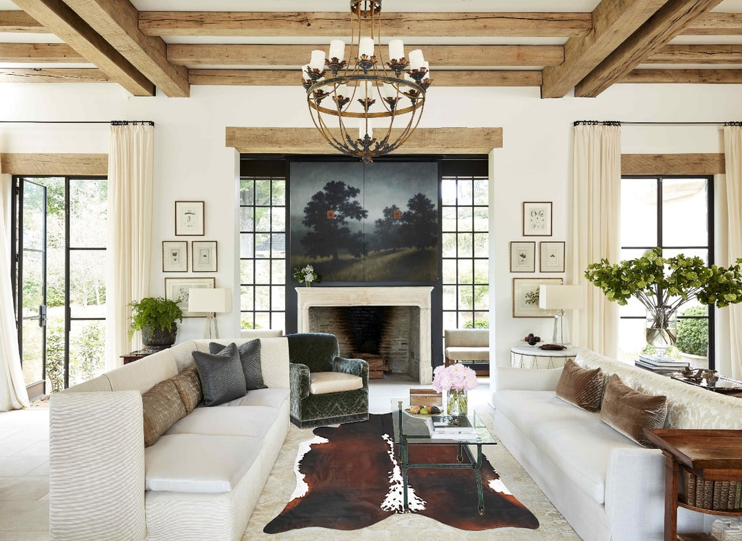 Chocolate and White XX-Large Brazilian Cowhide Rug 8'6"H x 7'5"W #B149