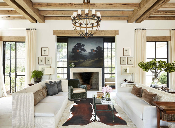 Chocolate and White XX-Large Brazilian Cowhide Rug 8'6"H x 7'5"W #B14915 by Hudson Hides