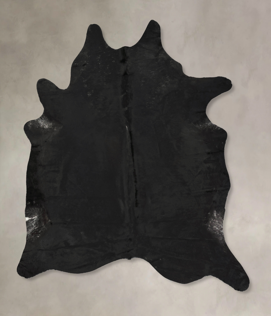 Solid Black XX-Large Brazilian Cowhide Rug 8'9"H x 7'0"W #B14918 by Hudson Hides