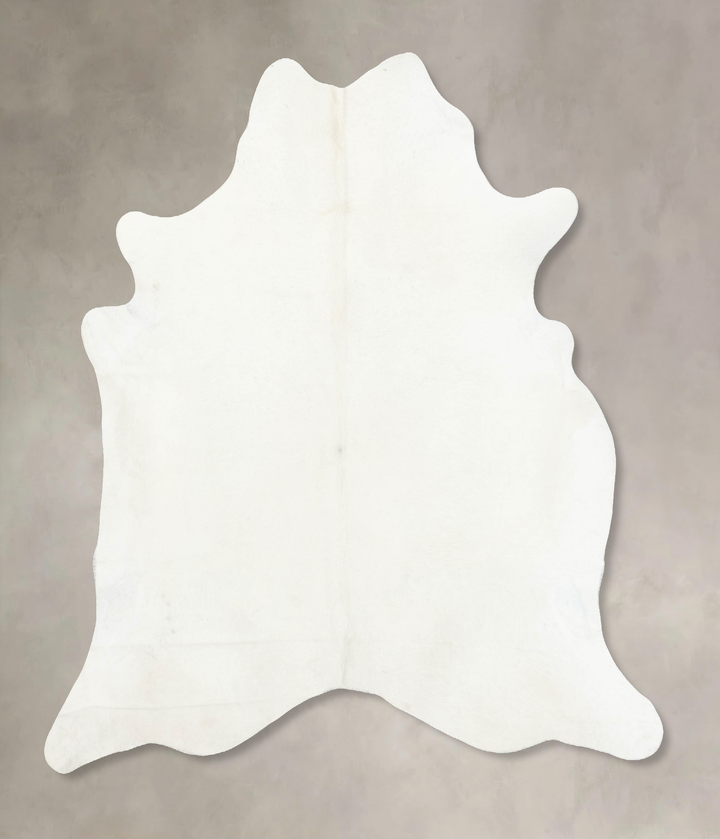 Solid White XX-Large Brazilian Cowhide Rug 7'11"H x 7'2"W #B14926 by Hudson Hides