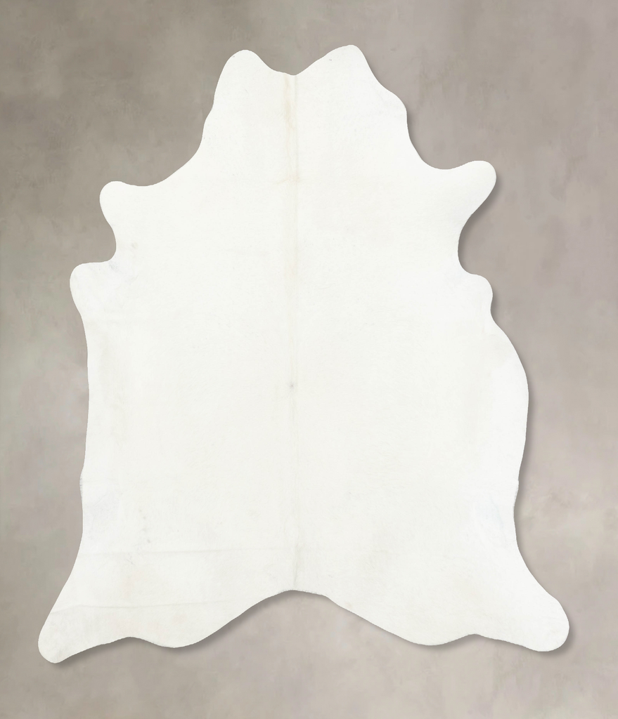 Solid White XX-Large Brazilian Cowhide Rug 7'11"H x 7'2"W #B14926 by Hudson Hides