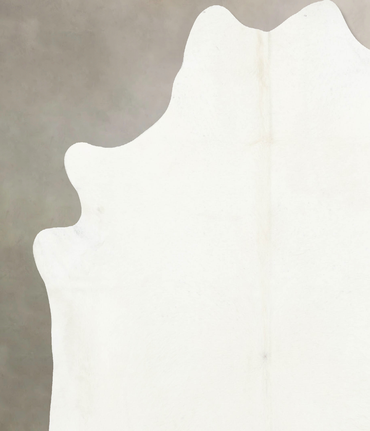 Solid White XX-Large Brazilian Cowhide Rug 7'11"H x 7'2"W #B14926 by Hudson Hides