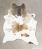 Beige and White XX-Large Brazilian Cowhide Rug 8'1
