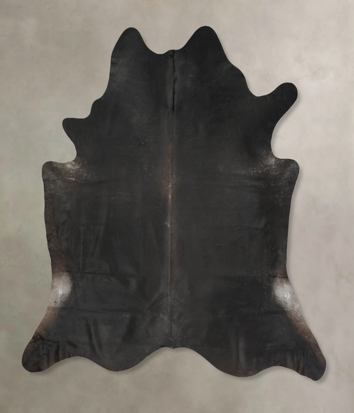Solid Black XX-Large Brazilian Cowhide Rug 8'2"H x 7'9"W #B14930 by Hudson Hides