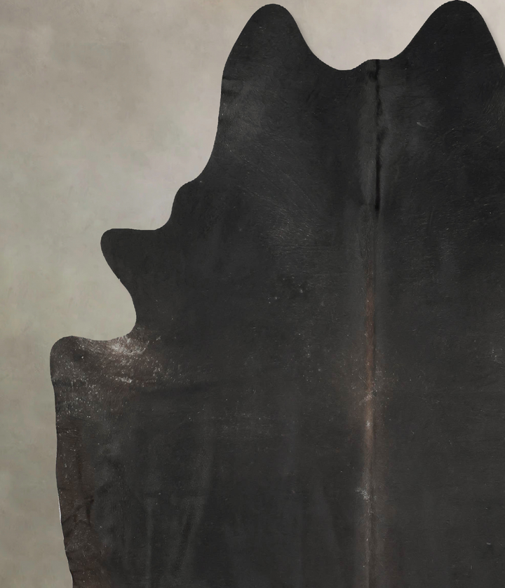 Solid Black XX-Large Brazilian Cowhide Rug 8'2"H x 7'9"W #B14930 by Hudson Hides