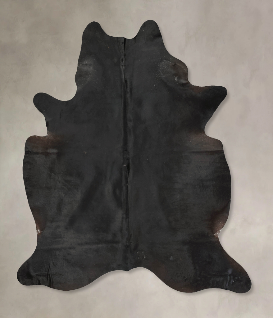 Solid Black XX-Large Brazilian Cowhide Rug 8'7"H x 6'8"W #B14932 by Hudson Hides