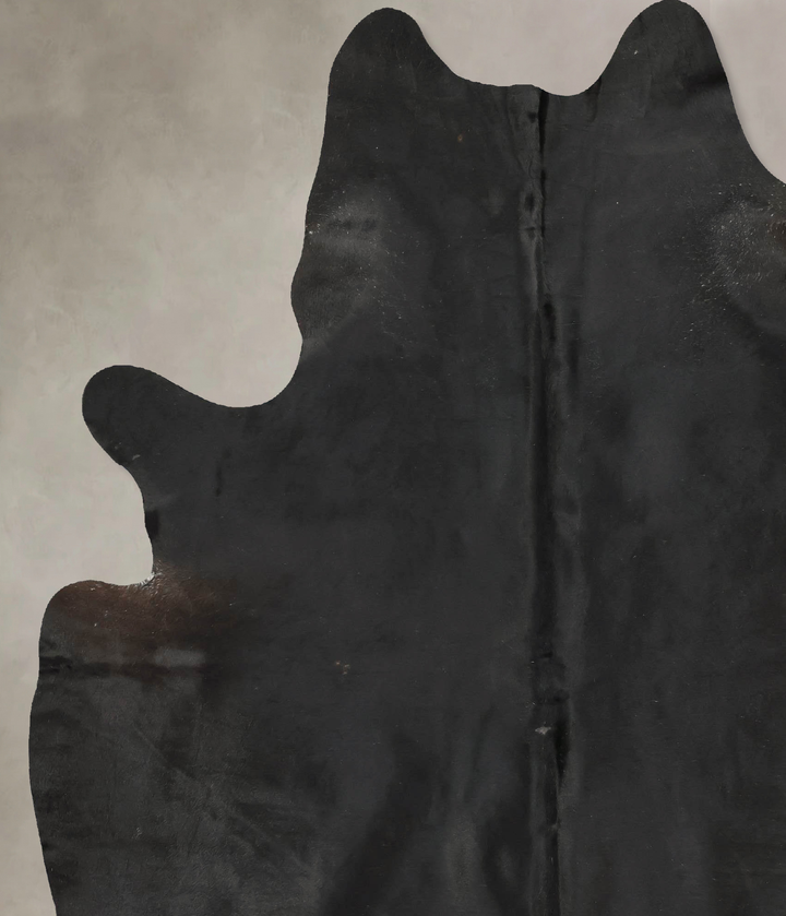 Solid Black XX-Large Brazilian Cowhide Rug 8'7"H x 6'8"W #B14932 by Hudson Hides