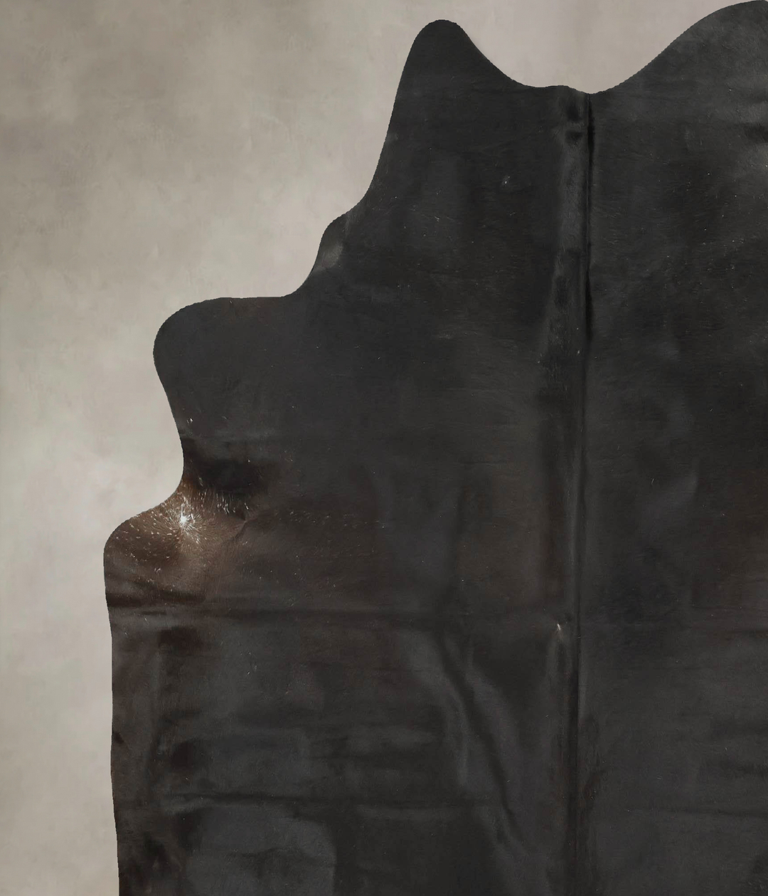 Solid Black X-Large Brazilian Cowhide Rug 7'3"H x 6'9"W #B14934 by Hud