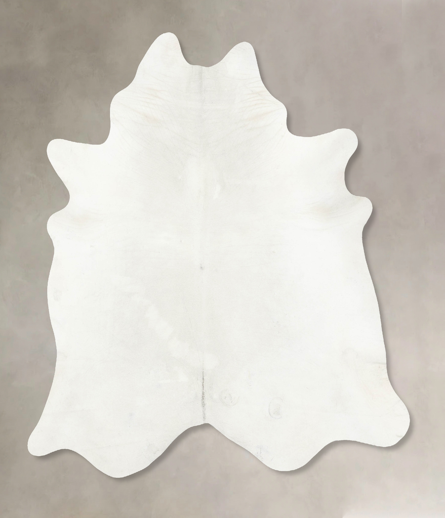 Solid White X-Large Brazilian Cowhide Rug 7'6"H x 6'7"W #B14935 by Hudson Hides