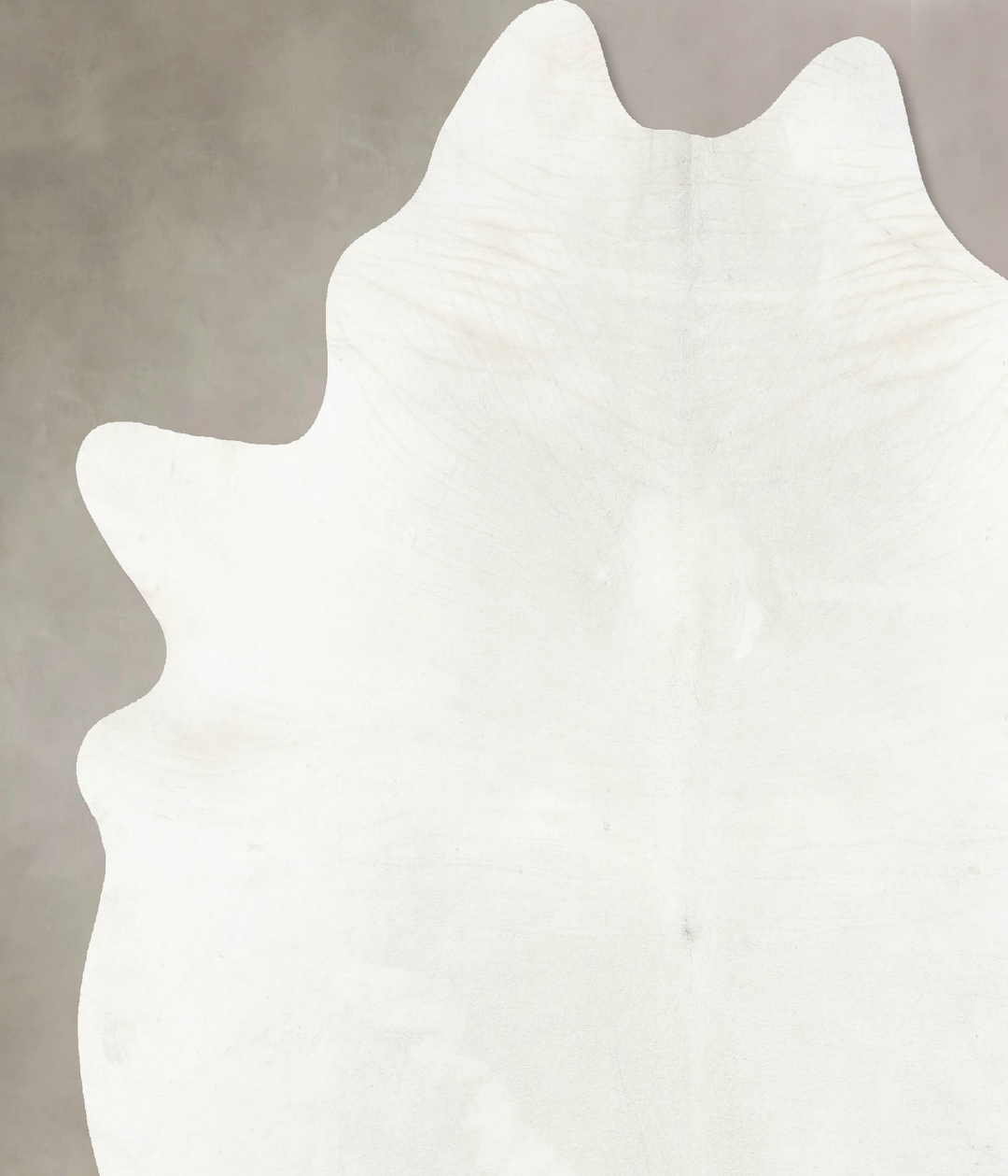 Solid White X-Large Brazilian Cowhide Rug 7'6"H x 6'7"W #B14935 by Hud