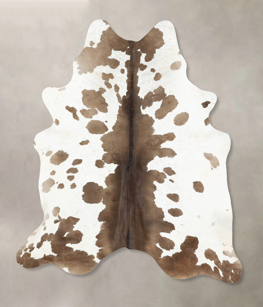 Chocolate and White XX-Large Brazilian Cowhide Rug 8'0"H x 6'8"W #B14939 by Hudson Hides