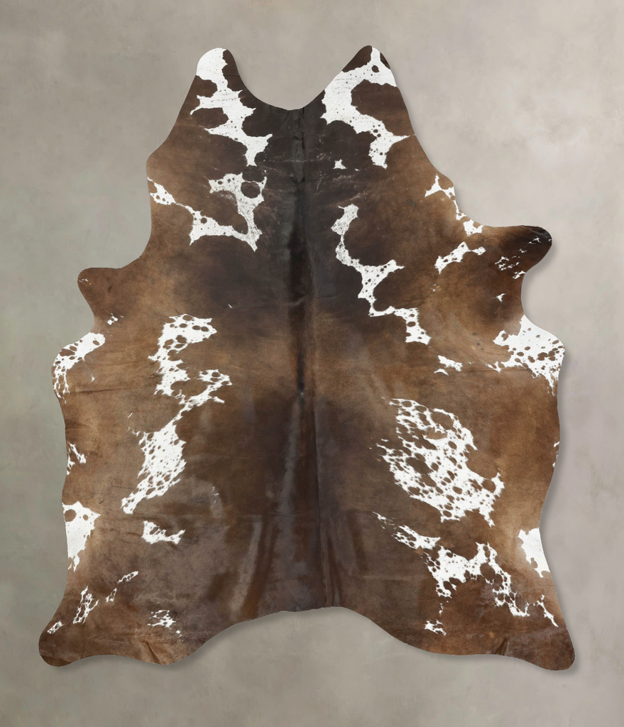 Chocolate and White XX-Large Brazilian Cowhide Rug 8'4"H x 6'6"W #B14940 by Hudson Hides