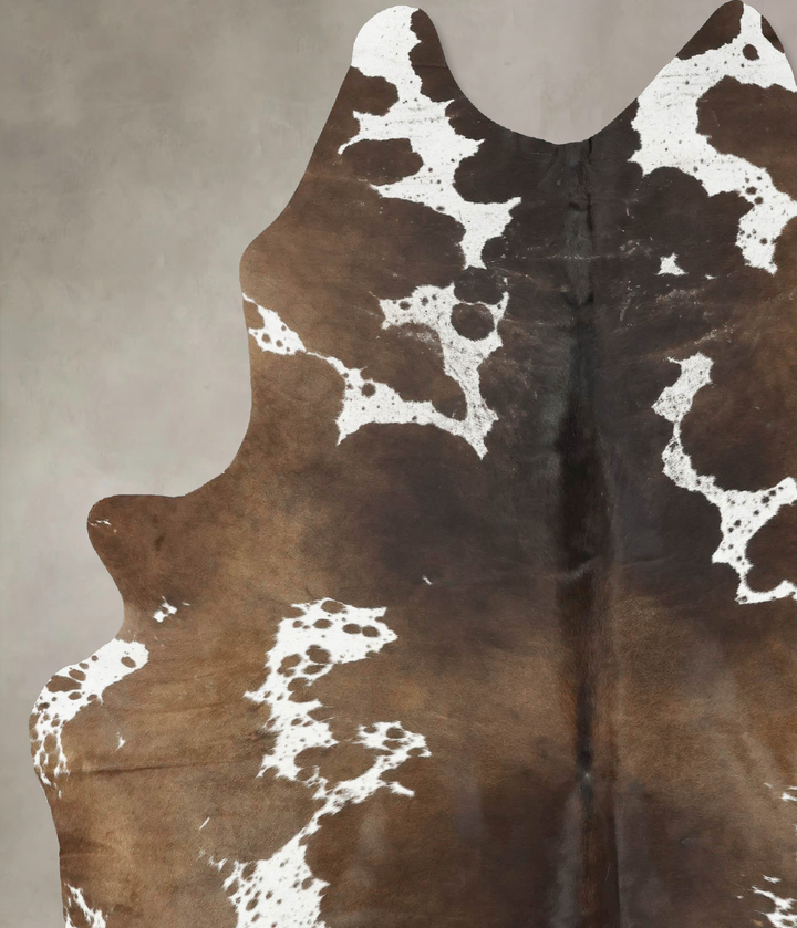 Chocolate and White XX-Large Brazilian Cowhide Rug 8'4"H x 6'6"W #B14940 by Hudson Hides