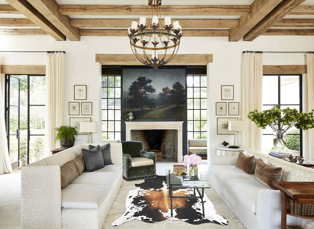 Chocolate and White XX-Large Brazilian Cowhide Rug 9'1"H x 7'1"W #B149