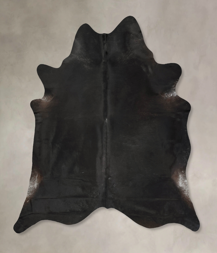 Solid Black XX-Large Brazilian Cowhide Rug 8'6"H x 7'4"W #B14945 by Hudson Hides