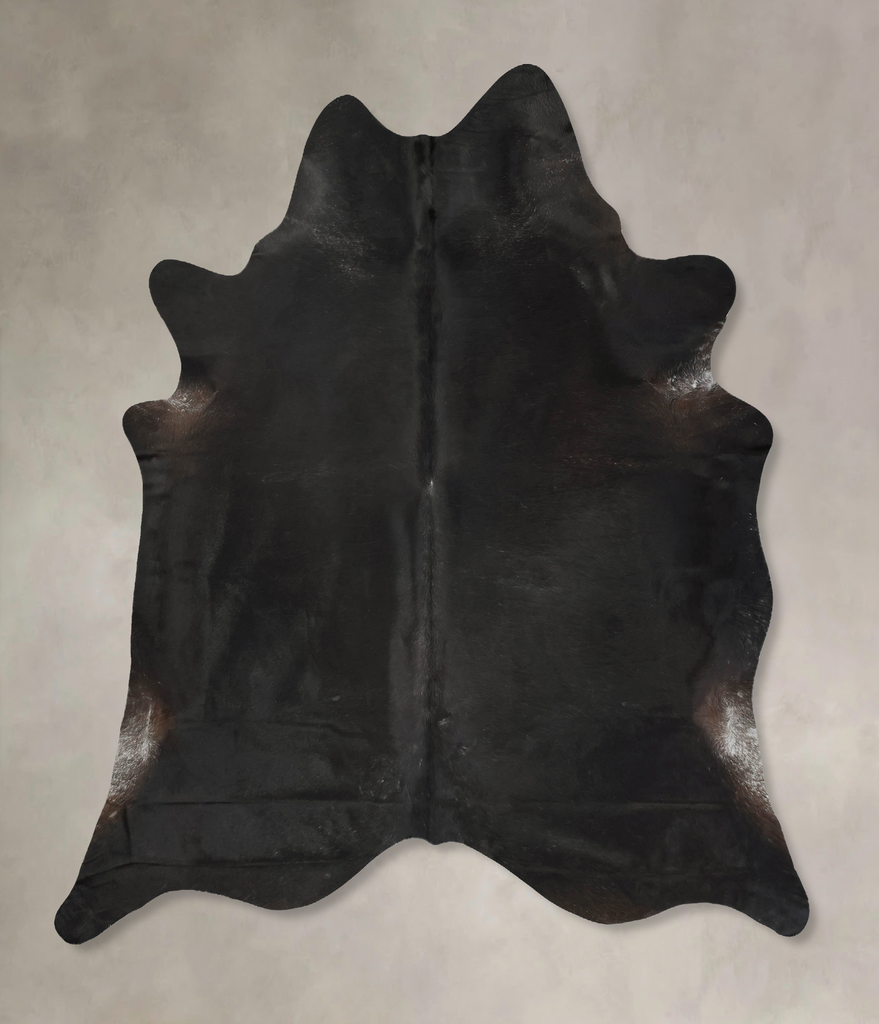 Solid Black XX-Large Brazilian Cowhide Rug 8'6"H x 7'4"W #B14945 by Hudson Hides