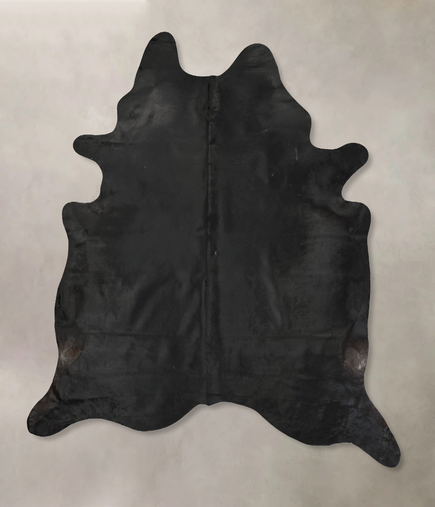 Solid Black XX-Large Brazilian Cowhide Rug 9'0"H x 7'2"W #B14954 by Hudson Hides