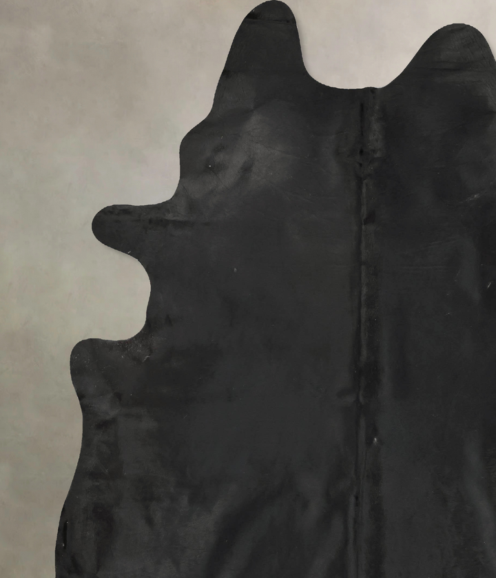 Solid Black XX-Large Brazilian Cowhide Rug 9'0"H x 7'2"W #B14954 by Hudson Hides