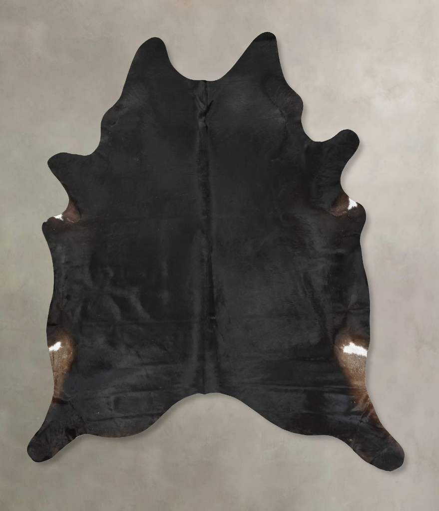 Solid Black XX-Large Brazilian Cowhide Rug 8'8"H x 6'10"W #B14955 by Hudson Hides