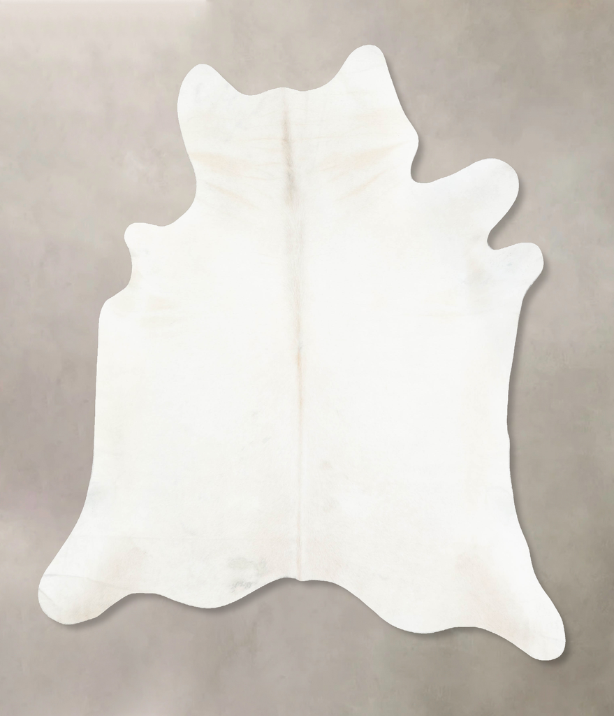 Ivory with Beige XX-Large Brazilian Cowhide Rug 7'8"H x 6'10"W #B14958 by Hudson Hides