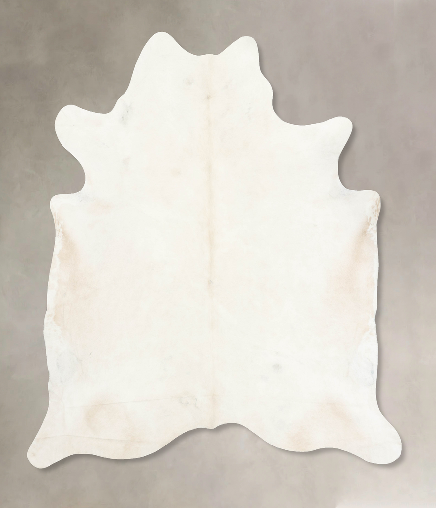 Ivory with Beige XX-Large Brazilian Cowhide Rug 8'1"H x 7'3"W #B14980 by Hudson Hides