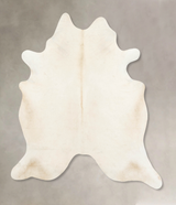 Ivory with Beige XX-Large Brazilian Cowhide Rug 8'0"H x 7'1"W #B15074 by Hudson Hides