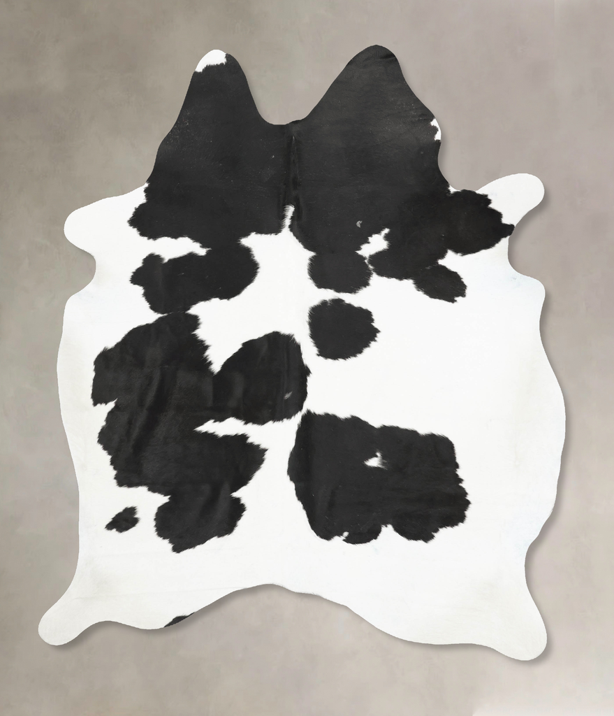 Black and White X-Large Brazilian Cowhide Rug 7'10"H x 6'3"W #B15097 by Hudson Hides