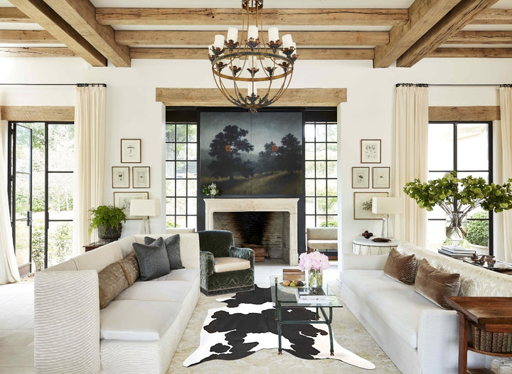 Black and White XX-Large Brazilian Cowhide Rug 8'10"H x 7'1"W #B15121 by Hudson Hides