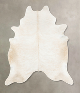 Ivory with Beige XX-Large Brazilian Cowhide Rug 8'4"H x 7'1"W #B15180 by Hudson Hides