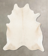 Ivory with Beige XX-Large Brazilian Cowhide Rug 8'1"H x 6'9"W #B15185 by Hudson Hides