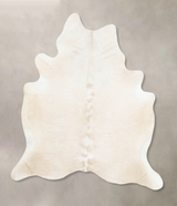 Ivory with Beige XX-Large Brazilian Cowhide Rug 8'3"H x 7'1"W #B15211 by Hudson Hides