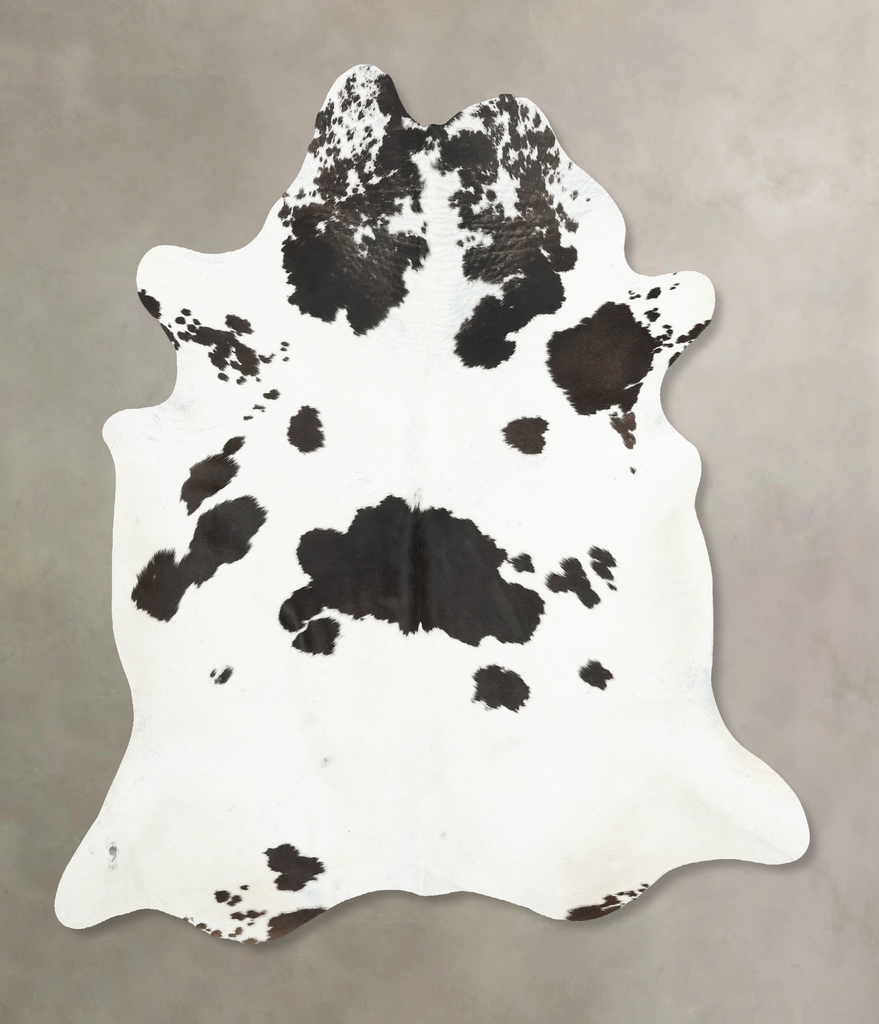 Black and White X-Large Brazilian Cowhide Rug 7'0"H x 6'7"W #B15243 by Hudson Hides