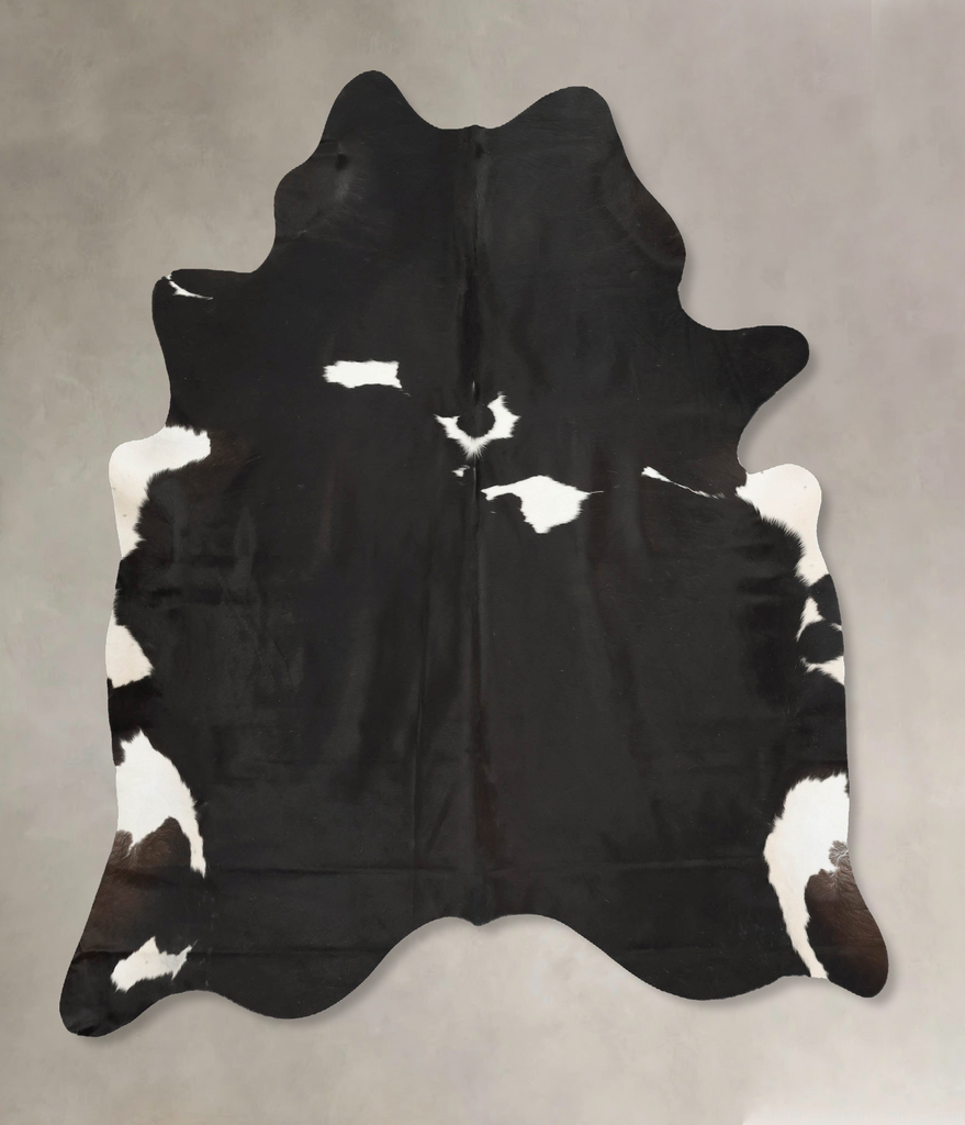 Black and White X-Large Brazilian Cowhide Rug 7'1"H x 6'5"W #B15254 by Hudson Hides