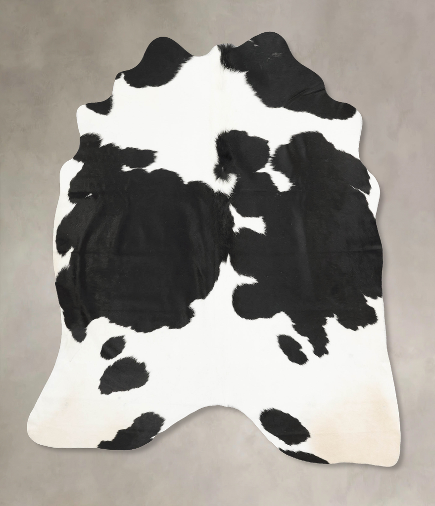 Black and White X-Large Brazilian Cowhide Rug 6'10"H x 6'3"W #B15257 by Hudson Hides