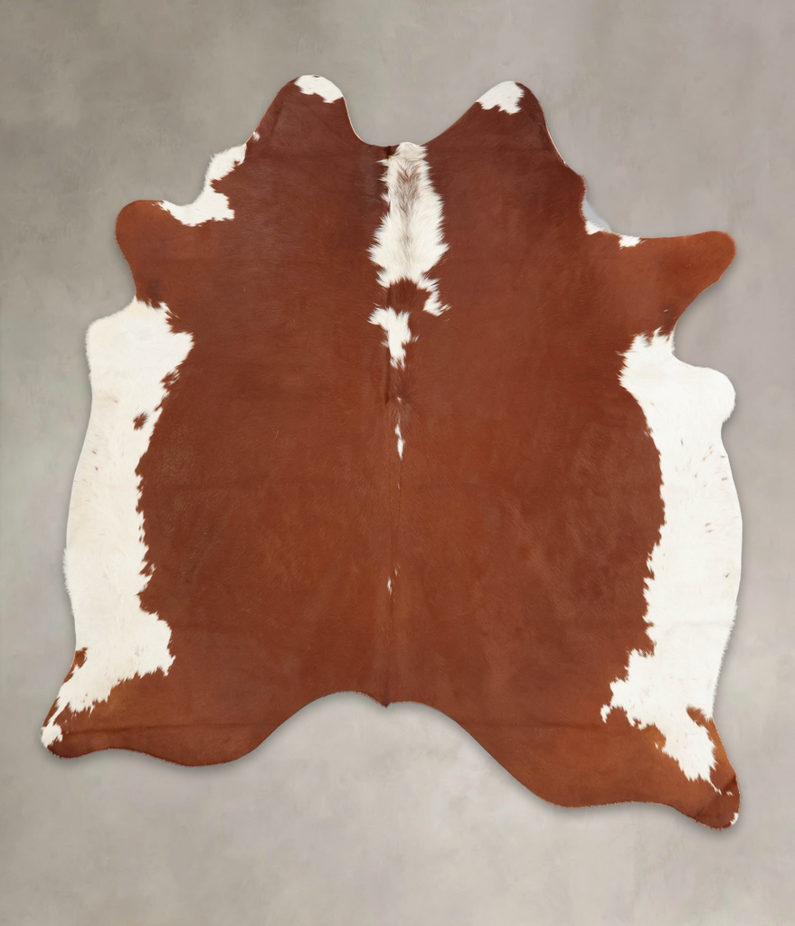 Hereford XX-Large Brazilian Cowhide Rug 7'5"H x 6'9"W #B1534 by Hudson Hides