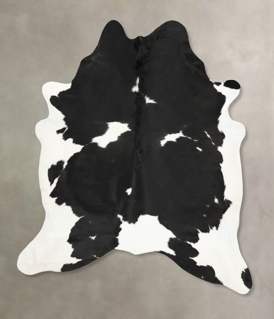 Black and White XX-Large Brazilian Cowhide Rug 7'10"H x 6'9"W #B15345 by Hudson Hides