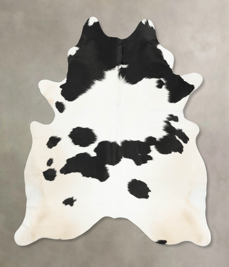 Black and White X-Large Brazilian Cowhide Rug 7'7"H x 6'3"W #B15377 by Hudson Hides