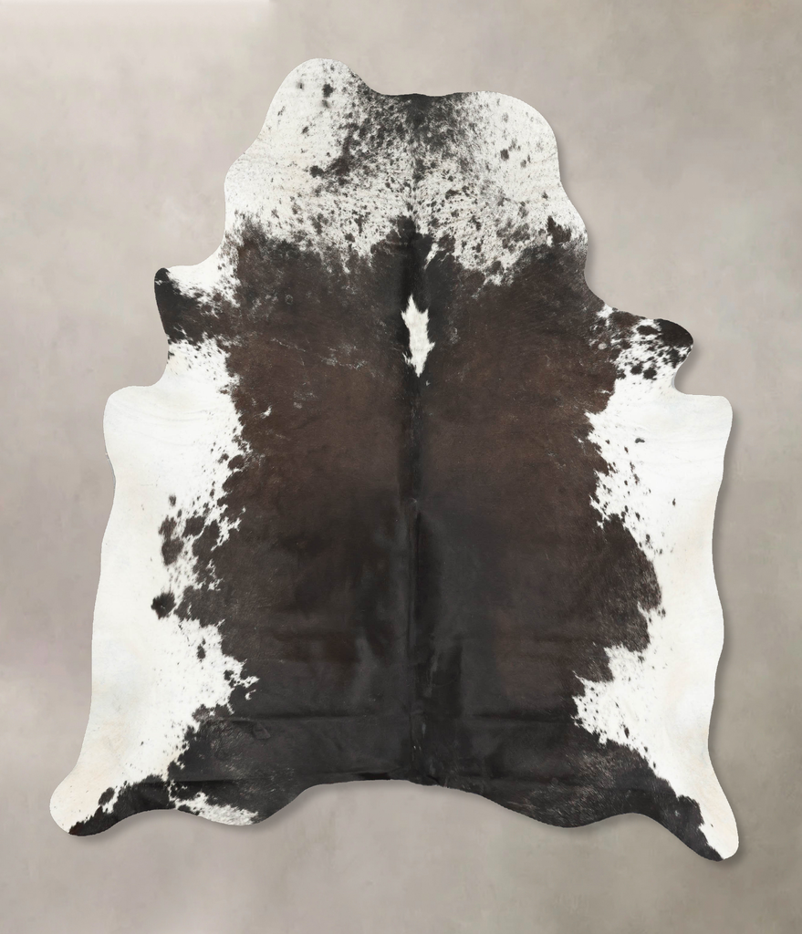 Chocolate and White X-Large Brazilian Cowhide Rug 7'4"H x 5'11"W #B15409 by Hudson Hides