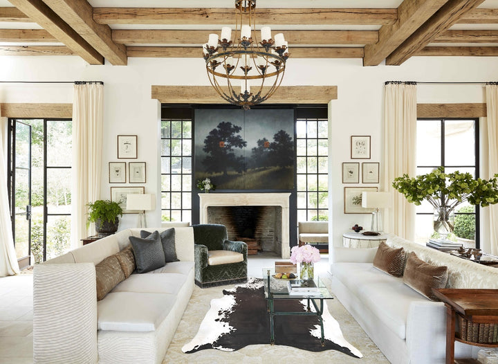 Chocolate and White X-Large Brazilian Cowhide Rug 7'4"H x 5'11"W #B15409 by Hudson Hides