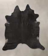 Solid Black XX-Large Brazilian Cowhide Rug 7'11"H x 7'1"W #B1541 by Hudson Hides