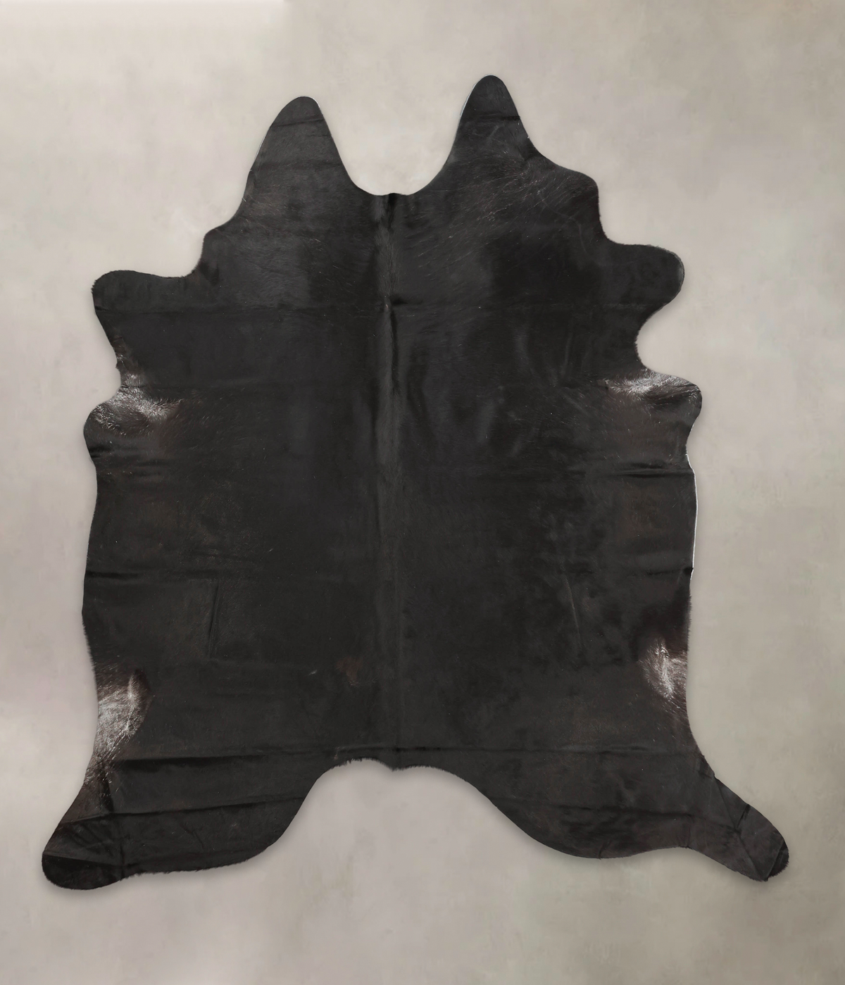 Solid Black Cowhide Rug #B1541