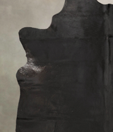 Solid Black XX-Large Brazilian Cowhide Rug 7'11"H x 7'1"W #B1541 by Hudson Hides